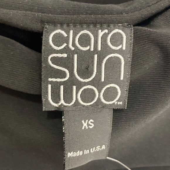 Clara Sun Woo XS Black Cold Shoulder Top Art To Wear Lagenlook - Picture 3 of 7